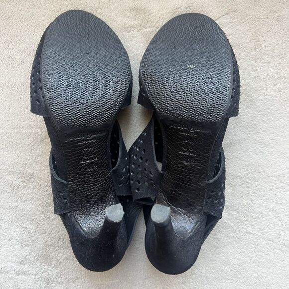 Pedro Garcia Black Suede Perforated Slingback Heeled Sandals Women EU 41 US 9.5 - Picture 16 of 16